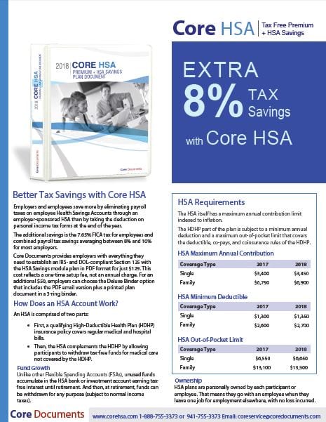 Core HSA Plan Document Brochure